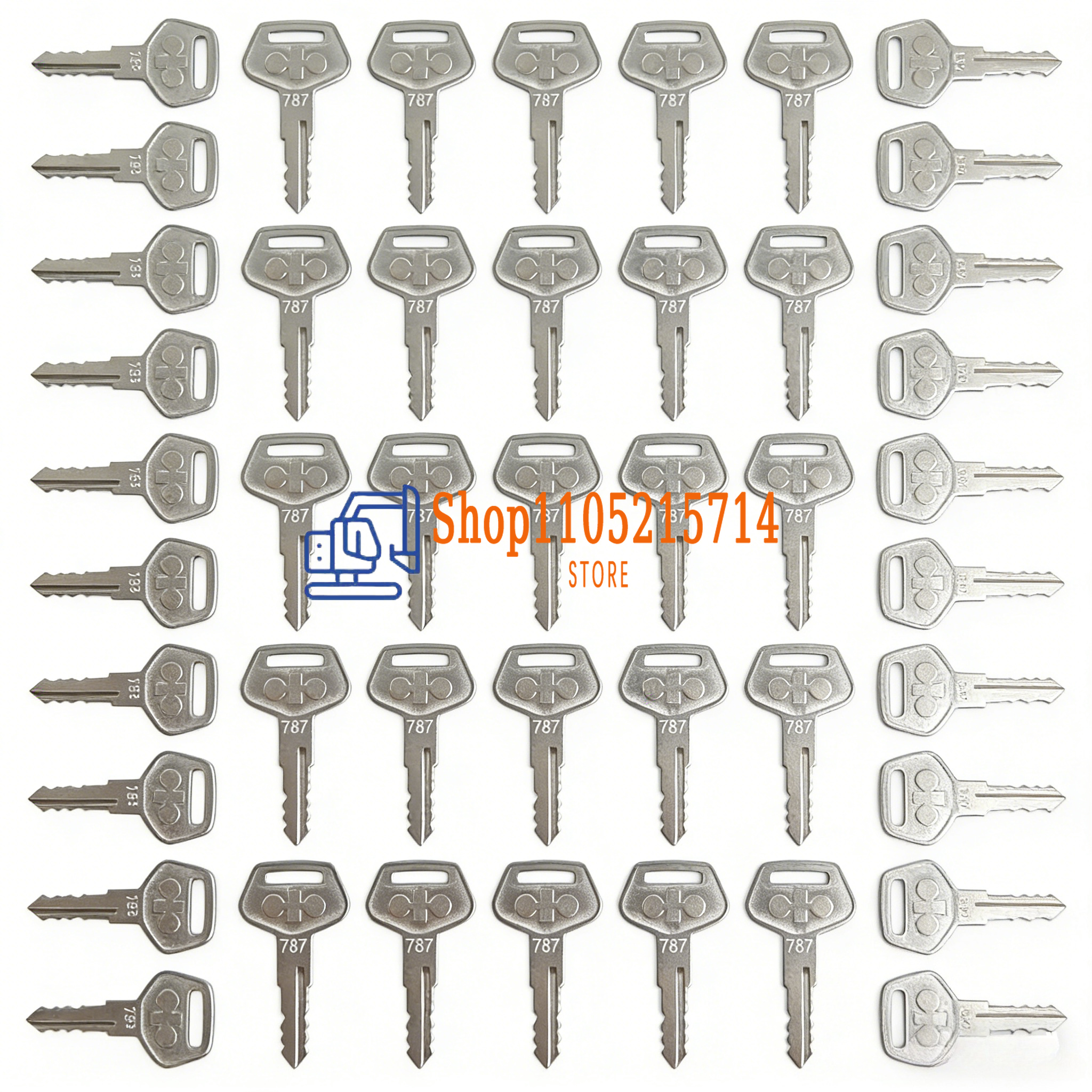 Heavy Equipment Keys - 50PCS 787 Ignition Key for Komatsu