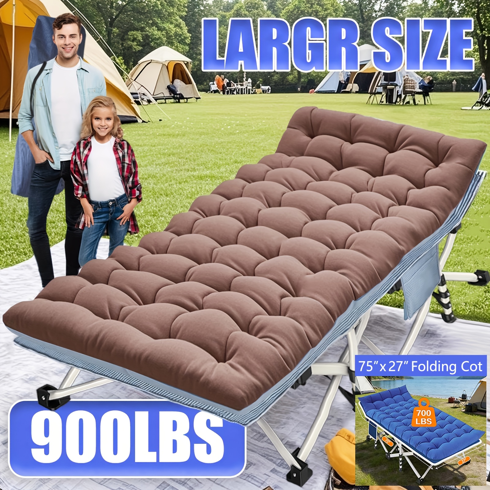 Heavy Equipment Unit - Portable Camping Cot, 700LBS-900LBS Max Load,
