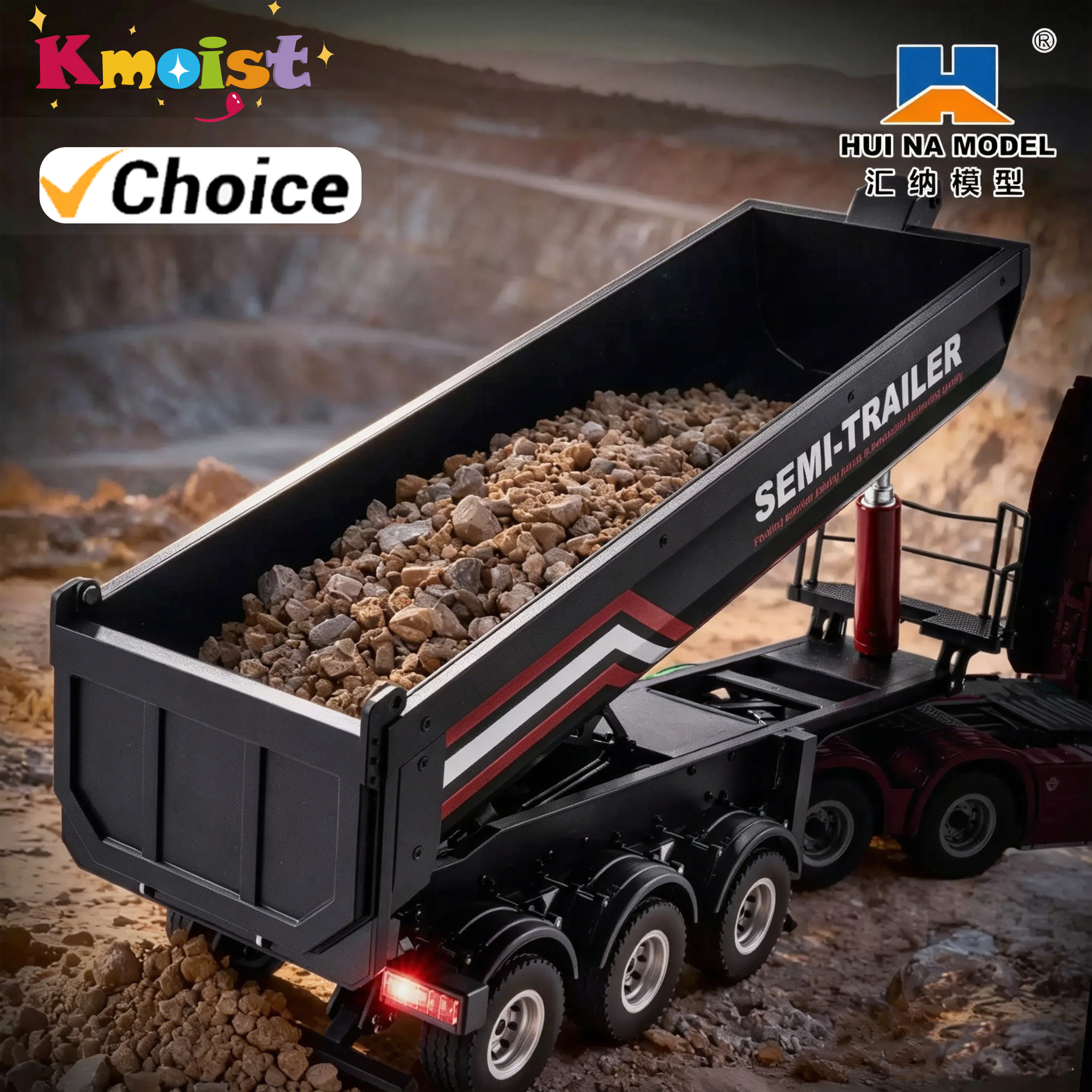 Dump Truck Toy - HUINA 1509 1/18 19CH Semi-trailer for