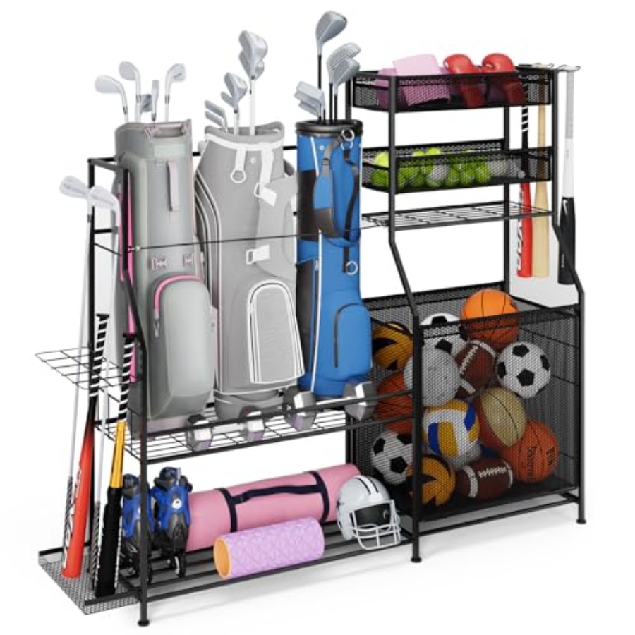 Heavy Equipment Storage - Garage Sports Equipment Organizer for 3