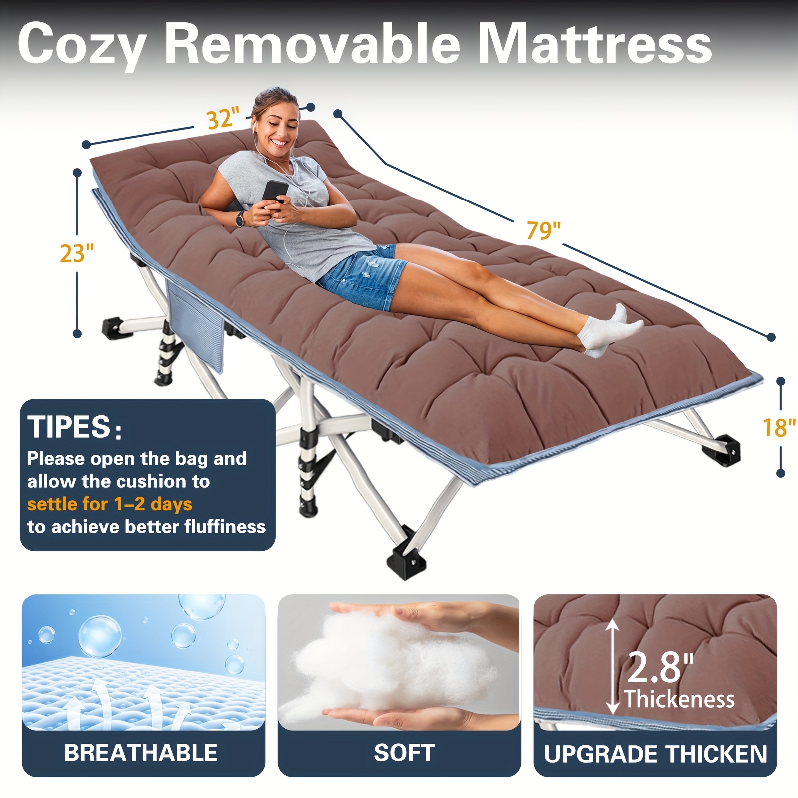 Portable Camping Cot, 700LBS-9 - Heavy Equipment Unit 리뷰 및 가격