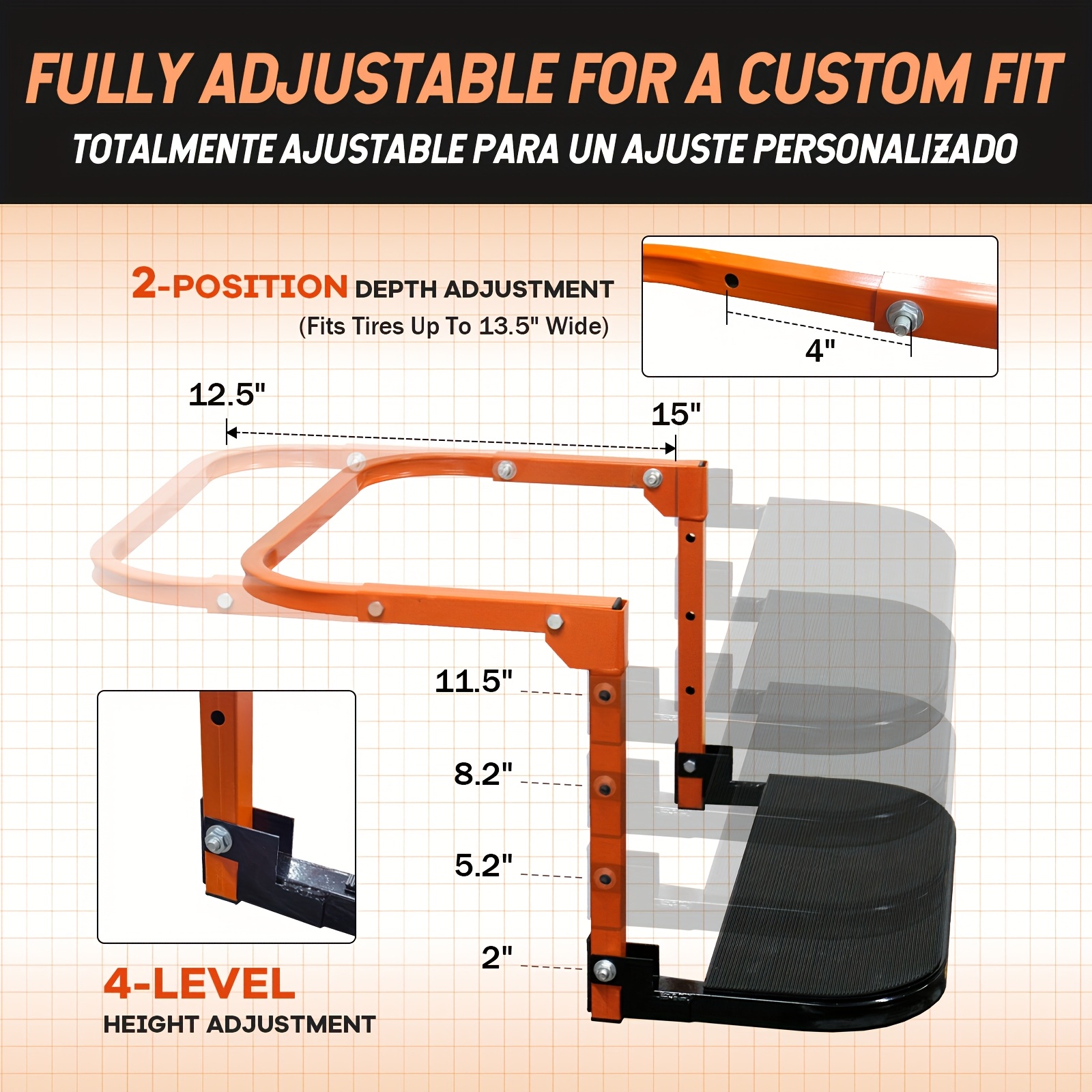 Collapsible Orange Wheel Chock - Heavy Equipment Unit 리뷰 및 가격