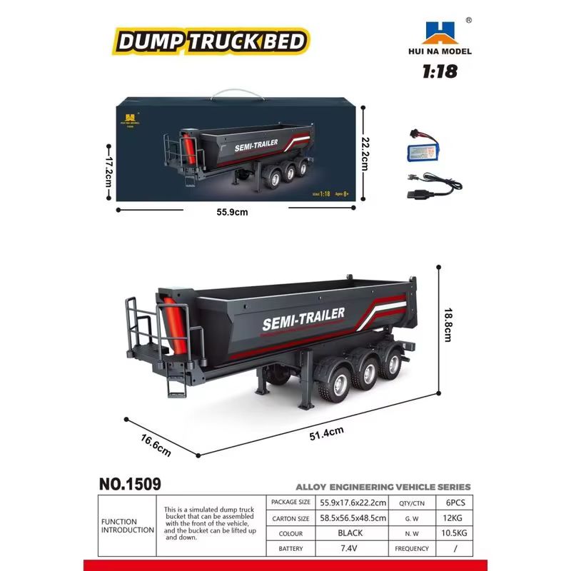 1/18 Huina 1509 Rc Semi Dump T - Dump Truck Toy 리뷰 및 가격