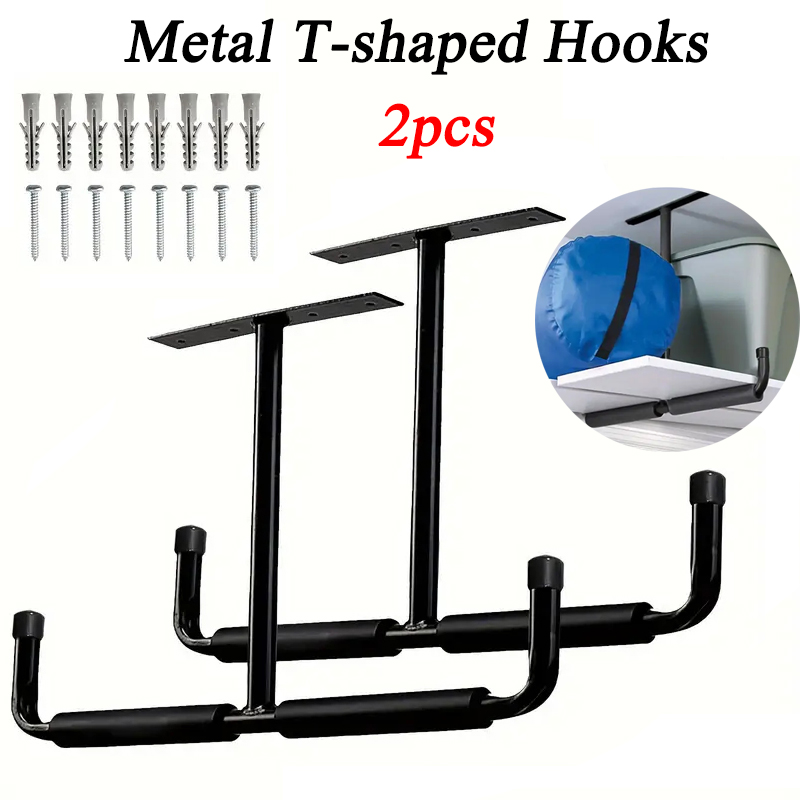 2pcs Metal T-shaped Hook Wall- - Heavy Equipment Storage 리뷰 및 가격