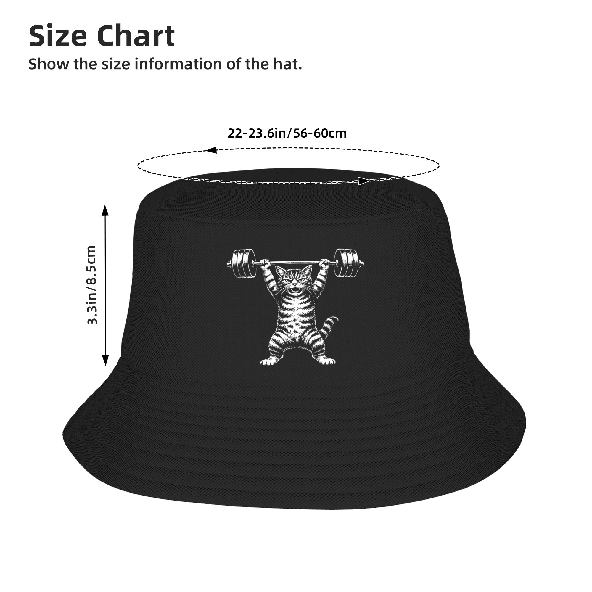 Weight Lifting Cat Bucket Hat  - Heavy Equipment Cat 리뷰 및 가격